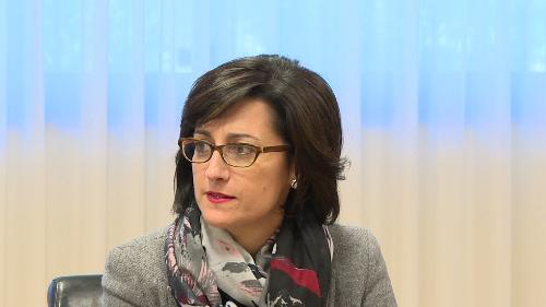 Sara Vito (Assessore regionale Ambiente ed Energia) alla firma dell'accordo per l'ultimazione della rete fognaria di Pozzuolo del Friuli - Udine 27/11/2017
